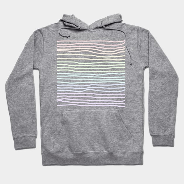 Soft Pastel Rainbow Hand Drawn Lines Hoodie by Whoopsidoodle